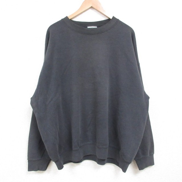 XL★古着 リー 長袖 スウェット メンズ 90年代 90s 無地 大きいサイズ クルーネック USA製 黒 ブラック 【spe】 25may02 中古 スエット トレーナー トップス