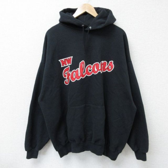 XL★古着 ジャージーズ 長袖 スウェット パーカー メンズ NFL アトランタファルコンズ 大きいサイズ 黒 ブラック アメフト スーパーボウル 25may07 中古 スエット トレーナー トップス