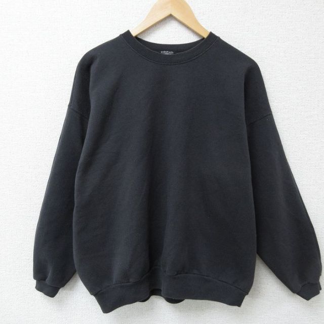 XL★古着 ヘインズ Hanes 長袖 スウェット メンズ 00年代 00s 無地 大きいサイズ クルーネック 黒 ブラック 25may08 中古 スエット トレーナー トップス