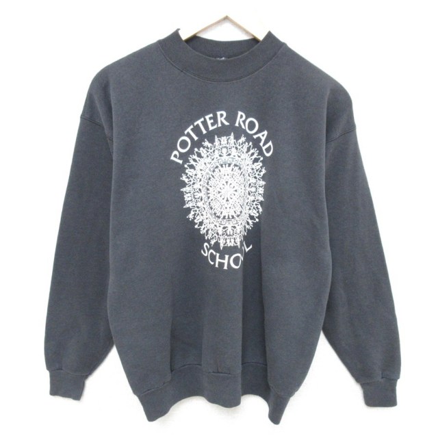 【50%OFF】M★古着 ヘインズ Hanes 長袖 スウェット メンズ 00年代 00s スクール クルーネック 濃グレー 25may12 中古 スエット トレーナー トップス