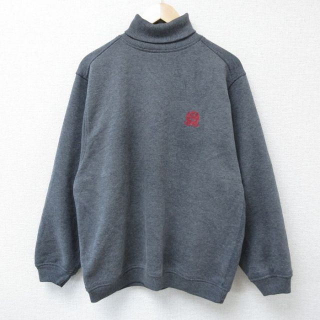 【50%OFF】L★古着 ギャップ GAP スポーツ 長袖 スウェット メンズ 00年代 00s タートルネック ハイネック 濃グレー 霜降り 25may14 中古 スエット トレーナー トップス
