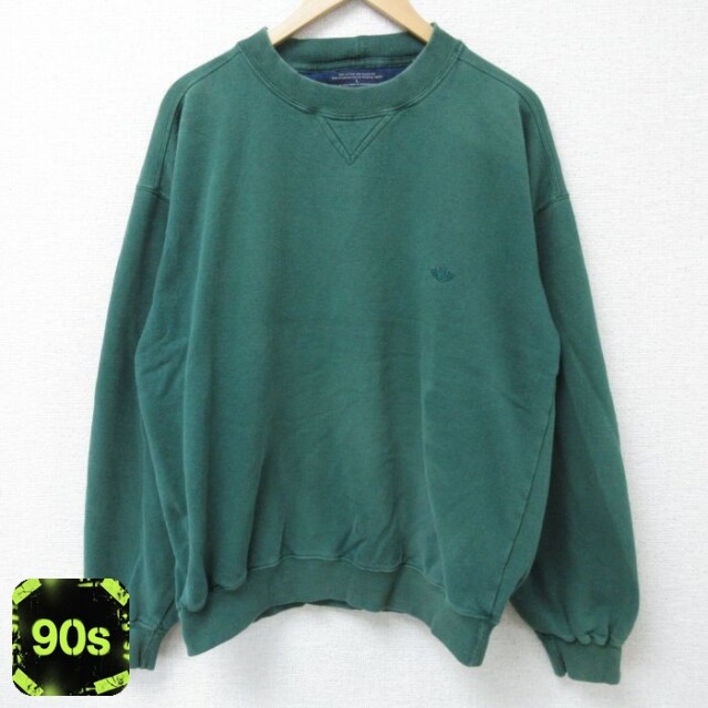 【50%OFF】ドッカーズ 90s 長袖スウェット ワンポイントロゴ グリーン XL | 古着