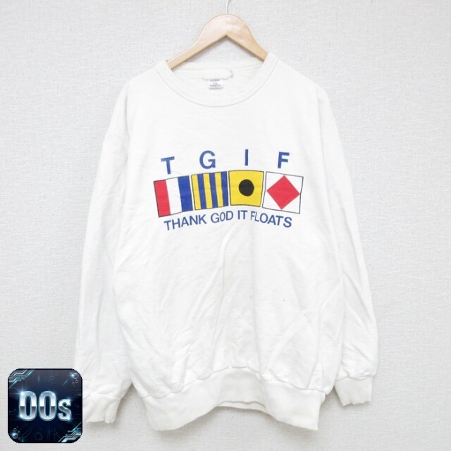 00s 長袖スウェット TGIF ホワイト XL | 古着