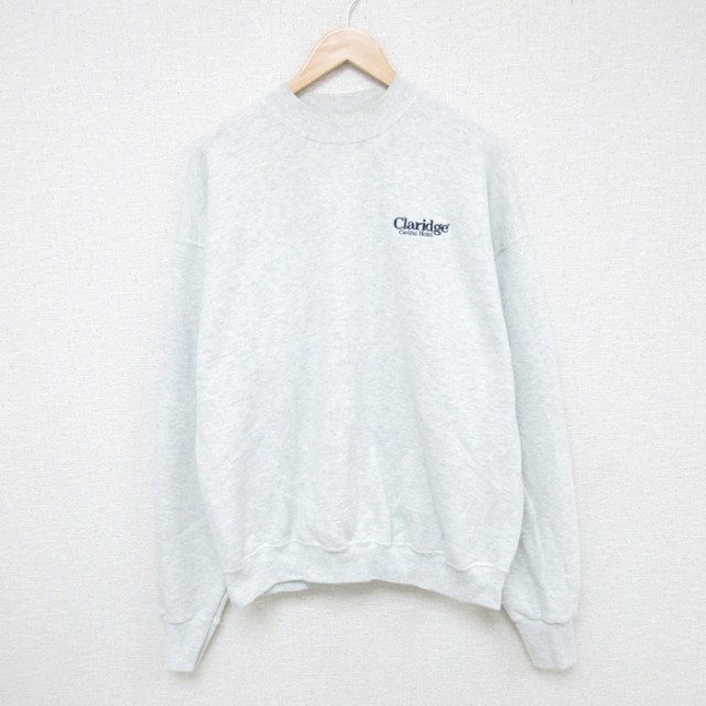 【50%OFF】XL★古着 フルーツオブザルーム 長袖 スウェット メンズ 00年代 00s Claridge モックネック ハイネック 薄グレー 霜降り 25may23 中古 スエット トレーナー トップス