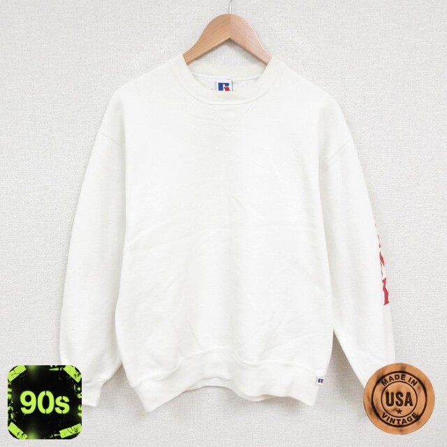 ラッセル 90s 長袖スウェット トランプ ホワイト M | 古着
