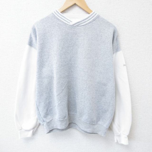 【50%OFF】L★古着 長袖 スウェット メンズ 90年代 90s クルーネック グレー他 霜降り 25may28 中古 スエット トレーナー トップス