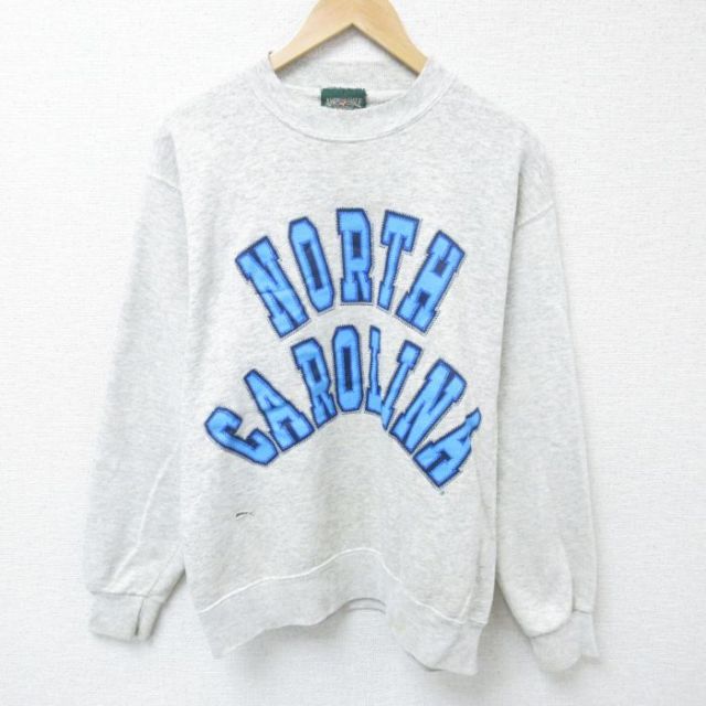 【50%OFF】M★古着 アメリカンイーグル American Eagle 長袖 スウェット メンズ 90年代 90s ノースカロライナ クルーネック グレー 霜降り 25may28 中古 スエット トレーナー トップス