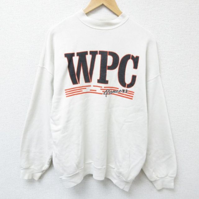 【50%OFF】XL★古着 ARTEX 長袖 スウェット メンズ 80年代 80s WPC 大きいサイズ クルーネック USA製 白 ホワイト 25may28 中古 スエット トレーナー トップス
