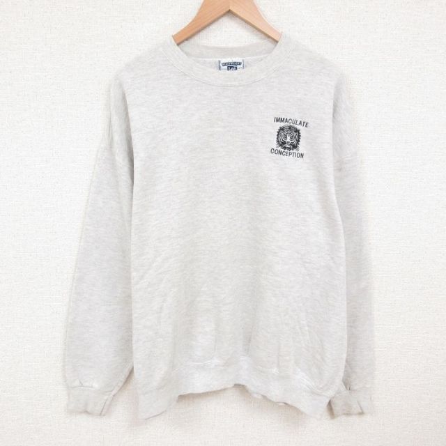 XL★古着 リー Lee 長袖 スウェット メンズ 90年代 90s トラ 大きいサイズ クルーネック USA製 薄グレー 霜降り 25may28 中古 スエット トレーナー トップス