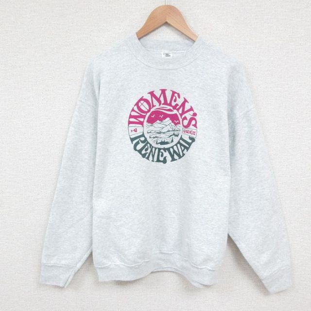 【50%OFF】XL★古着 フルーツオブザルーム 長袖 スウェット メンズ 00年代 00s RENEWAL クルーネック 薄グレー 霜降り 25may29 中古 スエット トレーナー トップス