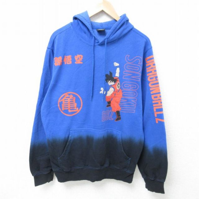 XL★古着 長袖 スウェット パーカー メンズ アニメ ドラゴンボールZ 孫悟空 青他 ブルー 25jun03 中古 スエット トレーナー トップス