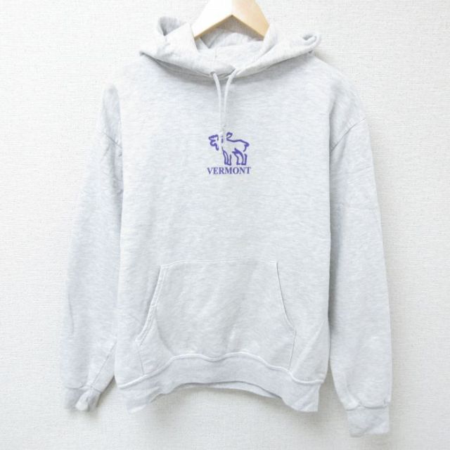 【20%OFF】M★古着 ジャージーズ 長袖 スウェット パーカー メンズ 薄グレー 霜降り 25jun03 中古 スエット トレーナー トップス