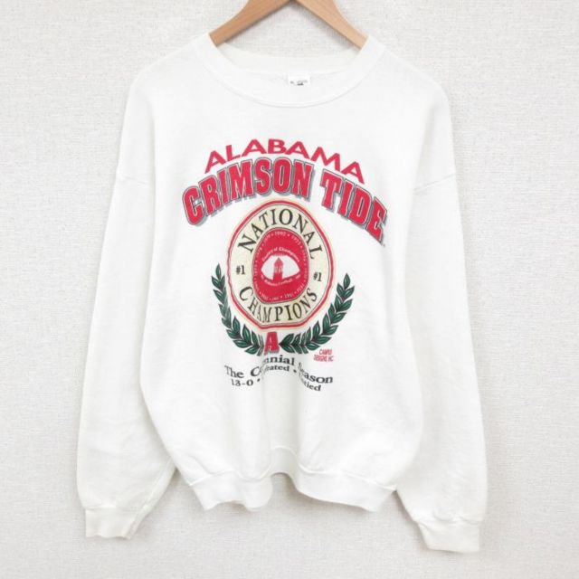 【50%OFF】フルーツオブザルーム 90s 長袖スウェット アラバマ ホワイト L | 古着