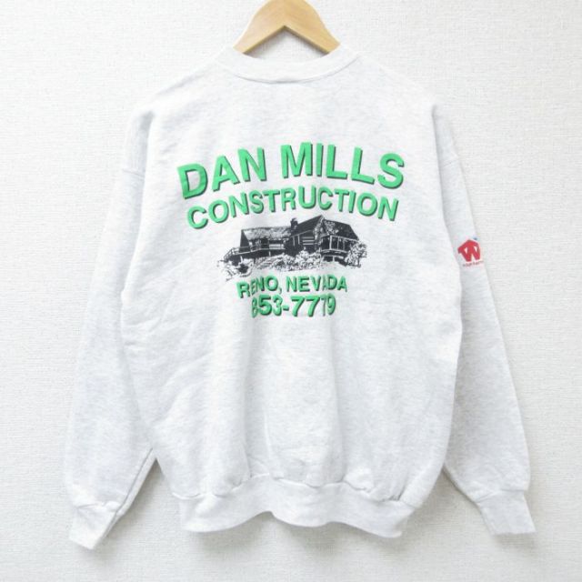 L★古着 ヘインズ Hanes 長袖 スウェット メンズ 00年代 00s DAN クルーネック 薄グレー 霜降り 25may30 中古 スエット トレーナー トップス