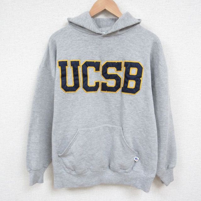 【50%OFF】XL★古着 ラッセル 長袖 スウェット パーカー メンズ 00年代 00s UCSB グレー 霜降り 25jun02 中古 スエット トレーナー トップス
