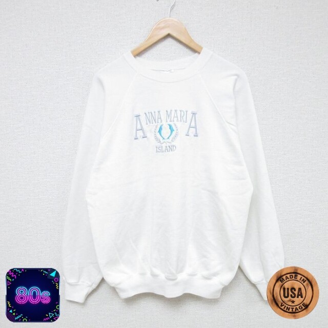 ヘインズ 80s 長袖スウェット ANNA ホワイト L | 古着