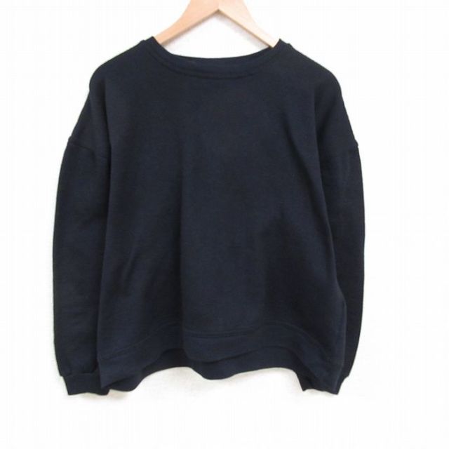 XL★古着 長袖 スウェット メンズ 00年代 00s 無地 大きいサイズ ポリエステル クルーネック 黒 ブラック 25jun04 中古 スエット トレーナー トップス