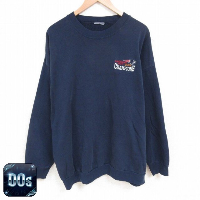 【50%OFF】00s 長袖スウェット NFL ニューイングランドペイトリオッツ ネイビー XL | 古着