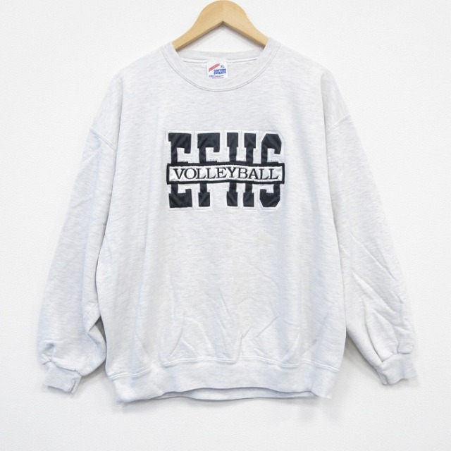 ジャージーズ 90s 長袖スウェット バレーボール刺繍 グレー XL | 古着