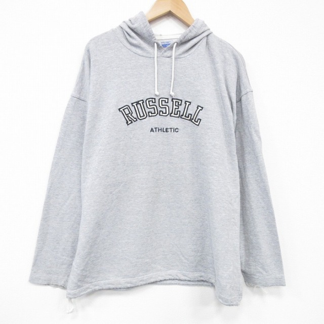 ラッセル 00s 長袖パーカー ビッグロゴ グレー XL | 古着
