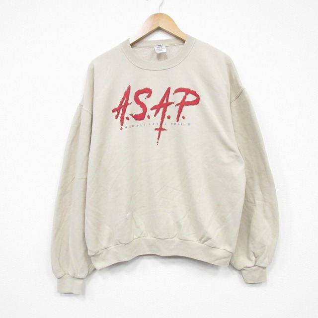 00s 長袖スウェット ASAP ベージュ XL | 古着