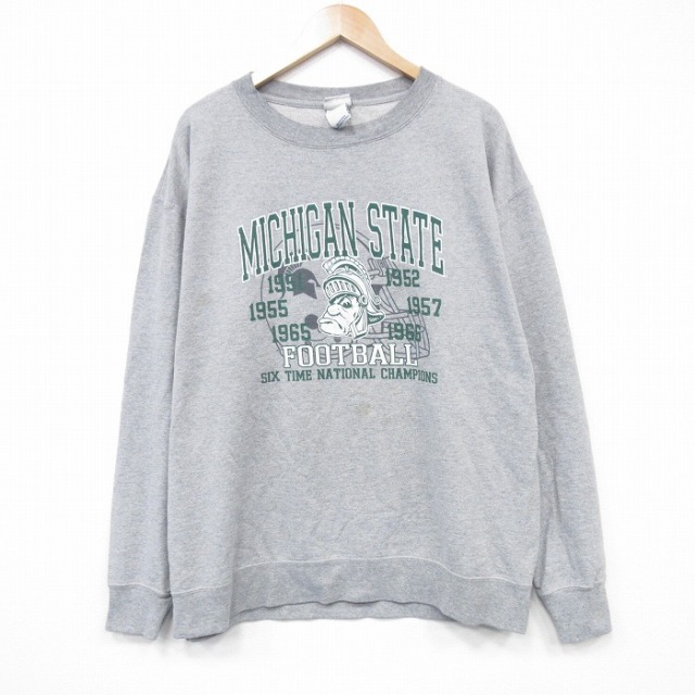 ミシガン 長袖スウェット 霜降り グレー XL | 古着