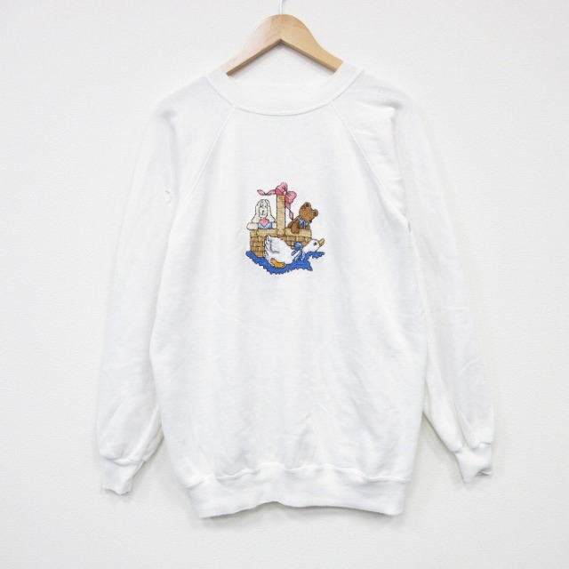 【50%OFF】ヘインズ 80s 長袖スウェット ラグラン ホワイト L | 古着