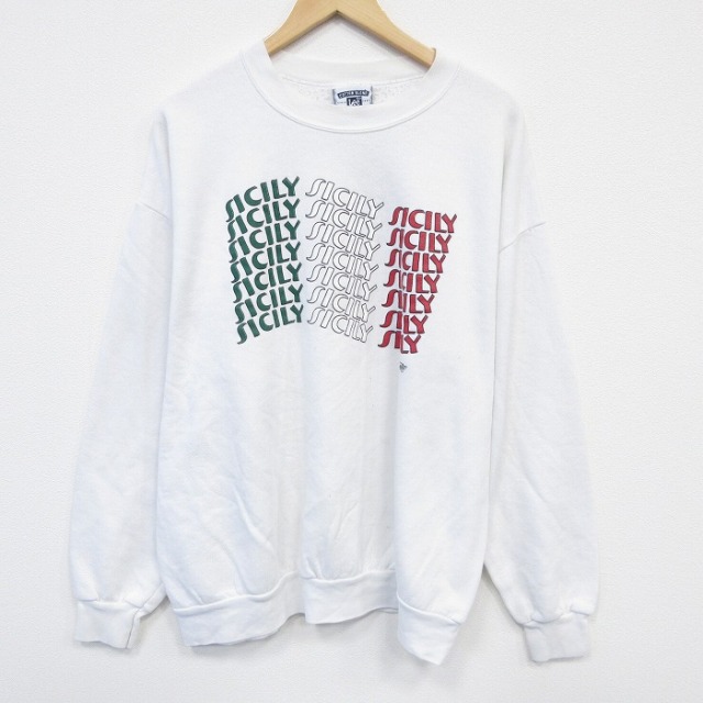 リー 90s 長袖スウェット SICILY ホワイト XL | 古着