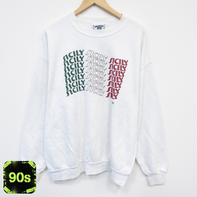 リー 90s 長袖スウェット SICILY ホワイト XL | 古着