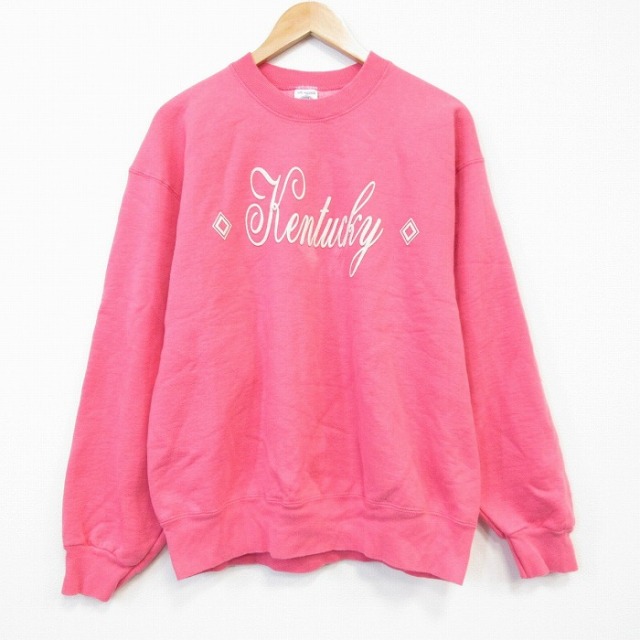 【50%OFF】90s 長袖スウェット ケンタッキー ピンク L | 古着