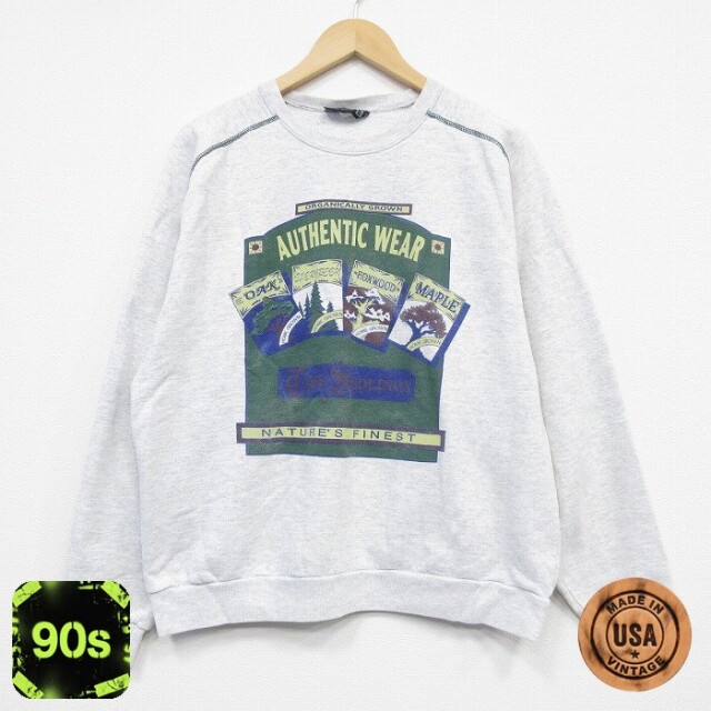 90s 長袖スウェット 霜降り グレー L | 古着