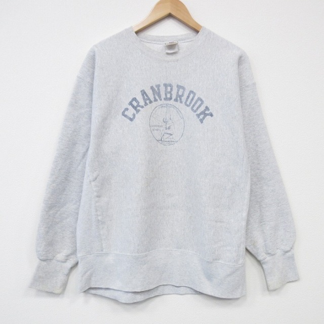 L★古着 リー Lee 長袖 スウェット メンズ 00年代 00s CRANBROOK クルーネック 薄グレー 霜降り 【spe】 25oct30 中古 スエット トレーナー トップス