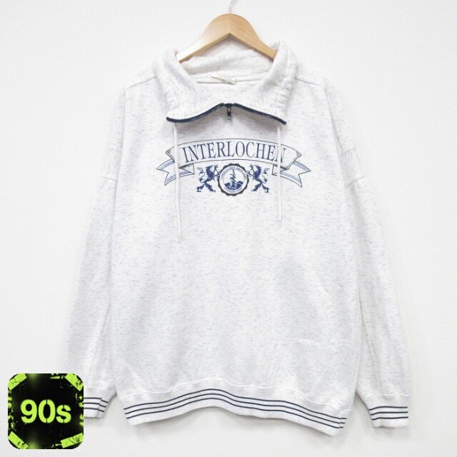 ハーフジップスウェット INTERLOCHEN グレー XL | 古着