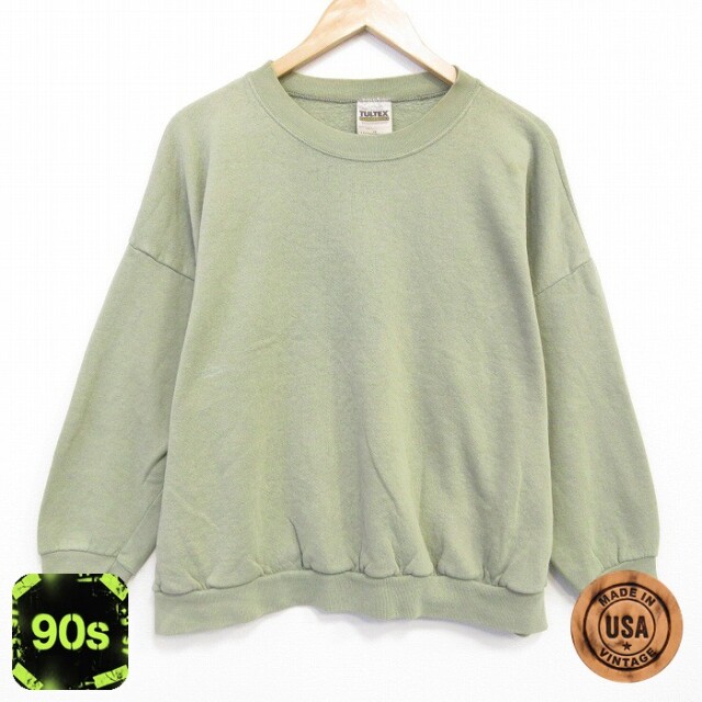 TULTEX 90s 長袖スウェット 薄緑 XL | 古着