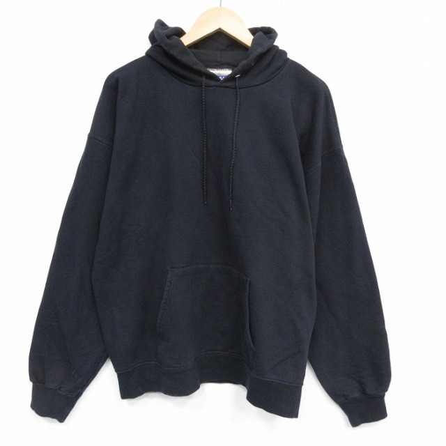 XL★古着 ヘインズ Hanes 長袖 スウェット パーカー メンズ 00年代 00s 無地 黒 ブラック 25oct09 中古 スエット トレーナー トップス