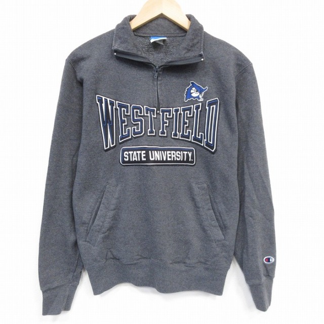 古着通販 S☆古着 長袖 ハーフジップ スウェット メンズ 濃