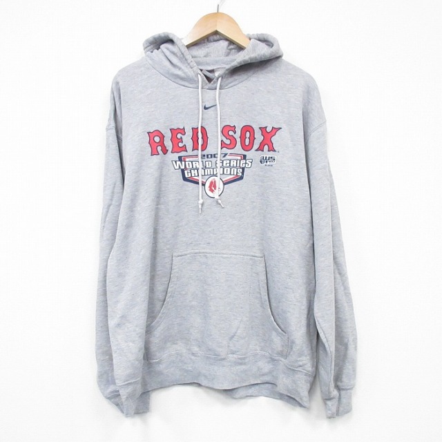 【50%OFF】ナイキ 00s 長袖パーカー ボストンレッドソックス グレー XL | 古着