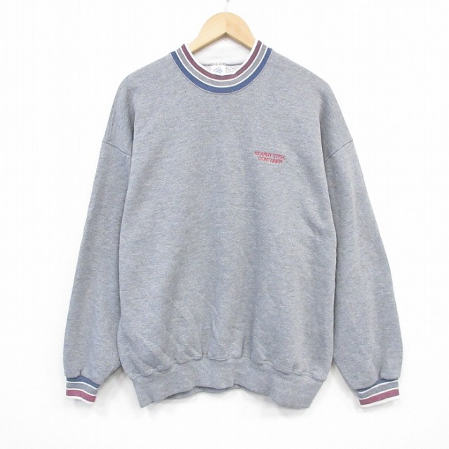 L★古着 ジャージーズ 長袖 スウェット メンズ 90年代 90s KEARNY クルーネック USA製 グレー 霜降り 【spe】 25nov01 中古 スエット トレーナー トップス