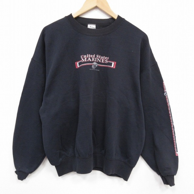 ミリタリー 90s 長袖スウェット USマリーン ブラック XL | 古着