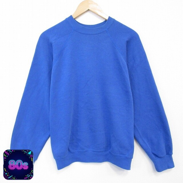 【50%OFF】80s ラグランスウェット ブルー XL | 古着