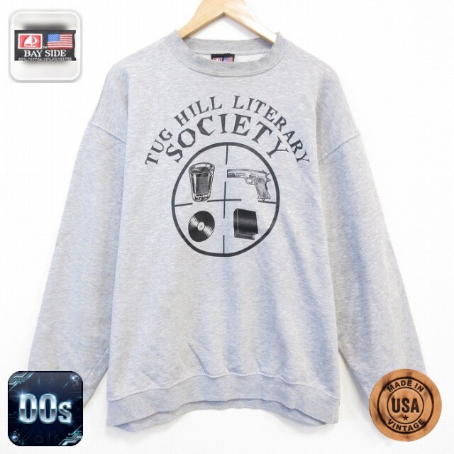 【50%OFF】00s 長袖スウェット セキュリティ グレー XL | 古着