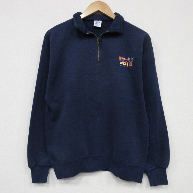 ジャージーズ 90s ハーフジップスウェット オーシャンシティ ネイビー M | 古着