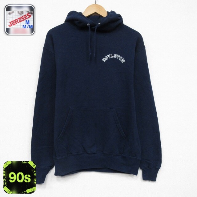 【50%OFF】ジャージーズ 90s 長袖パーカー BOYLSTON ネイビー M | 古着