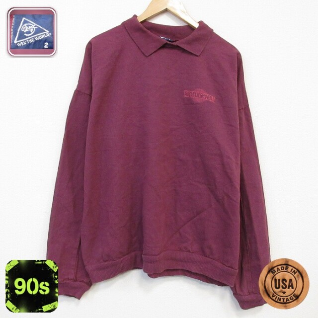 【50%OFF】WEK 90s 長袖スウェット BIRMINGHAM バーガンディ XL | 古着