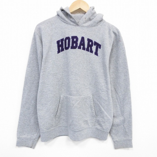 M★古着 長袖 スウェット パーカー メンズ 90年代 90s HOBART USA製 グレー 霜降り 25nov12