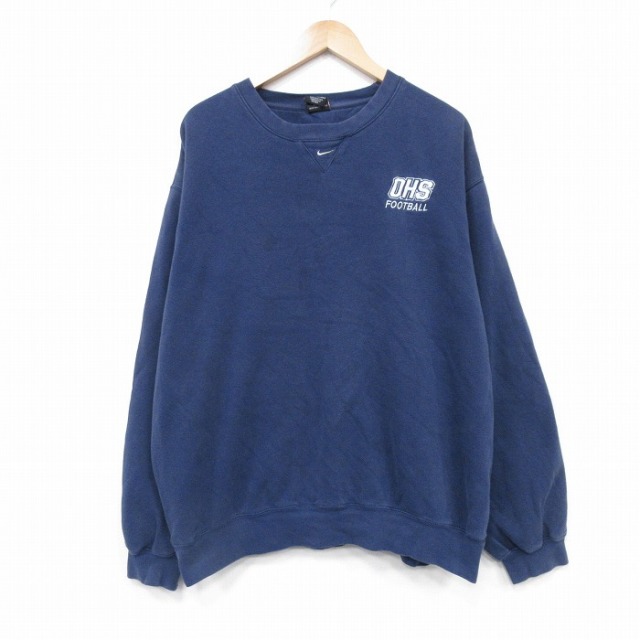 【50%OFF】ナイキ 00s 長袖スウェット フットボール ネイビー XL | 古着