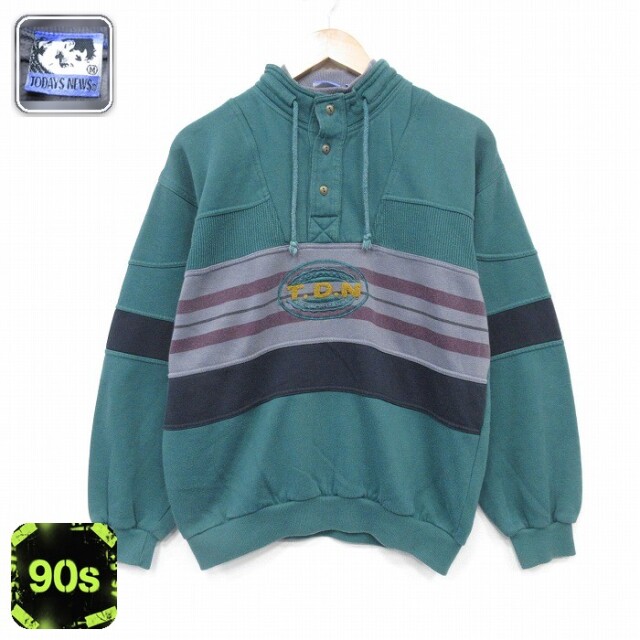 【50%OFF】90s 長袖スウェット TDH刺繍 グリーン M | 古着