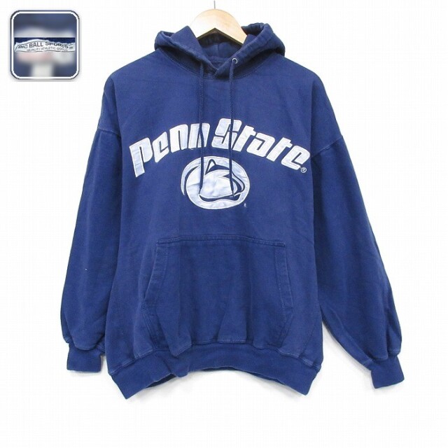 【50%OFF】Penn 長袖パーカー 刺繍 ネイビー XL | 古着