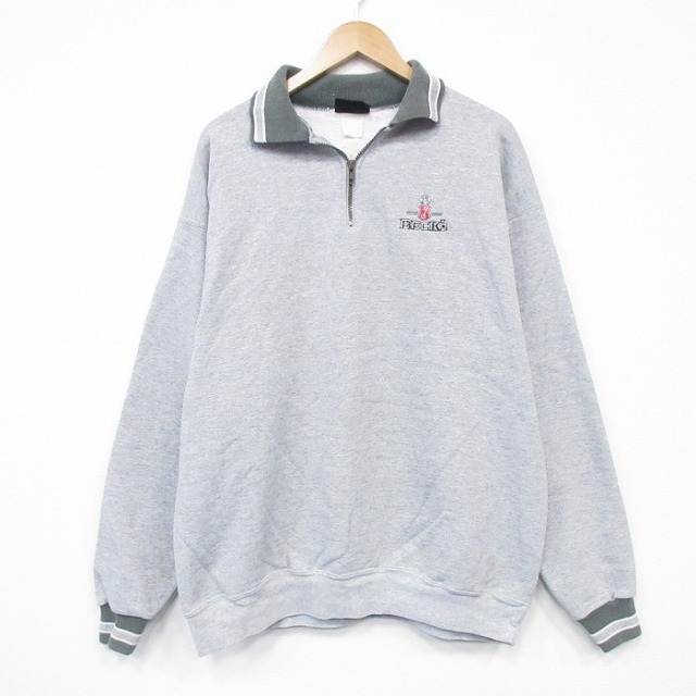 00s ハーフジップスウェット BECKS グレー XL | 古着