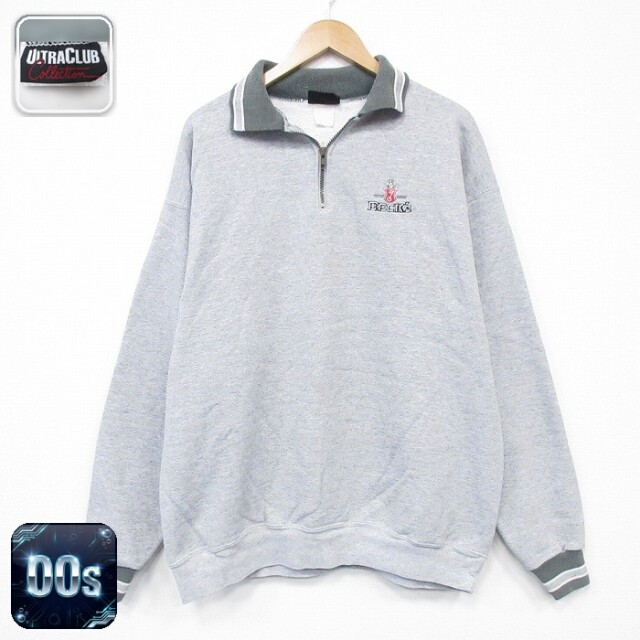 【50%OFF】00s ハーフジップスウェット BECKS グレー XL | 古着